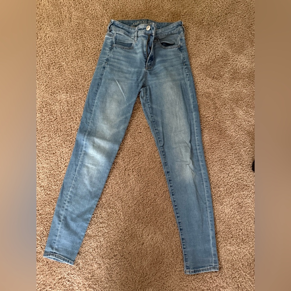 American Eagle Outfitters High-Rise Light Blue Skinny Jeans